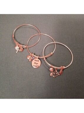 B.Beni Gold Plated Brass Bangles Set Faith Charms